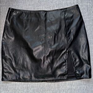 Fashion Nova Glossy Black Mini Skirt